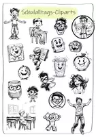 Vorschau - selbst erstellte Cliparts/Grafiken - Cliparts Schulalltag – Illustrationen für Unterricht & Planer (kommerzielle Nutzung) - Seite 2