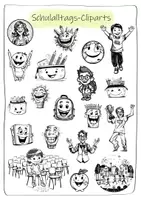 Vorschau - selbst erstellte Cliparts/Grafiken - Cliparts Schulalltag – Illustrationen für Unterricht & Planer (kommerzielle Nutzung) - Seite 3
