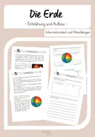 Vorschau - Arbeitsblätter - Die Erde - Entstehung und Aufbau der Erde (Informationstext und Arbeitsbogen) - Deckblatt
