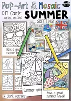 Vorschau - Mal- und Bastelvorlagen - Summer Pop-Art & Mosaic - DIY Cards Englischunterricht Englisch - Deckblatt