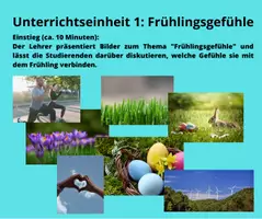 Vorschau - Stundenentwürfe - Frühling Unterricht 4 Themen DaF DaZ - Seite 1