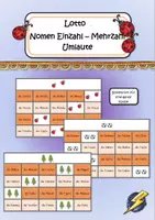 Vorschau - Stationenlernen - Lotto Nomen Einzahl - Mehrzahl - Deckblatt