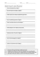 Vorschau - Arbeitsblätter - AB mit Fragen zum Thema "Nigeria" + Lösungsblatt + Infografik - Deckblatt