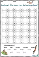 Vista previa - Hojas de trabajo - Buscar puzzle "Verben: Im Schwimmbad" Deutsch / Alemán - página 1