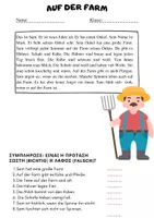 Προεπισκόπηση - Φύλλα εργασίας - Κατανόηση κειμένου: στη φάρμα - Εξώφυλλο