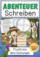 Vorschau - Arbeitsblätter - Flucht aus dem Dschungel / Abenteuergeschichte schreiben - Deckblatt