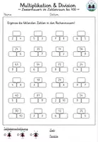 Vorschau - Arbeitsblätter - Rechenmauern | Multiplikation & Division | Zahlenraum bis 100 | Zweiermauern - Seite 1