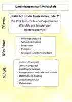 Vorschau - Stundenentwürfe - Unterrichtsentwurf Jahrgang 10: Demografischer Wandel - Deckblatt