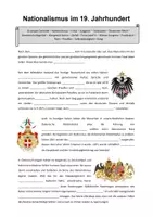 Vorschau - Arbeitsblätter - Nationalismus im 19. Jahrhundert - Lückentext - Deckblatt