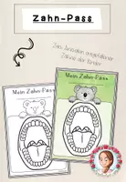 Vorschau - Mal- und Bastelvorlagen - Zahnpass Grundschule | Klassentier Koala / Koalaklasse - Deckblatt