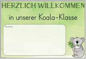 Vorschau - Poster - Willkommensschild Grundschule | Klassentier Koala / Koalaklasse - Seite 3