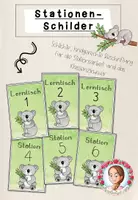 Vorschau - Bildkarten - Stationsschilder Grundschule | Klassentier Koala / Koalaklasse - Deckblatt