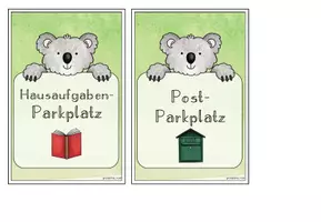 Vorschau - Bildkarten - Parkplatz-Karten Grundschule | Klassentier Koala / Koalaklasse - Seite 3