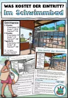 Vista previa - Hojas de trabajo - Extraer información "Was kostet der Eintritt ins Schwimmbad?" Alemán / Deutsch - Portada