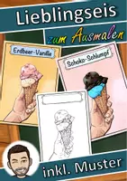 Vorschau - Mal- und Bastelvorlagen - Ausmalbild - Mein Lieblingseis (Sommerferien) - Eis zum Ausmalen - Deckblatt