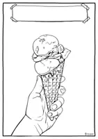 Vorschau - Mal- und Bastelvorlagen - Ausmalbild - Mein Lieblingseis (Sommerferien) - Eis zum Ausmalen - Seite 1