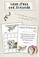 Vorschau - Mal- und Bastelvorlagen - Lesepass und Urkunde Grundschule | Klassentier Koala / Koalaklasse - Deckblatt