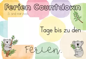 Vorschau - Poster - Sommerferien Countdown Grundschule | Klassentier Koala / Koalaklasse - Seite 3
