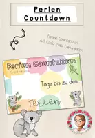 Vorschau - Poster - Sommerferien Countdown Grundschule | Klassentier Koala / Koalaklasse - Deckblatt