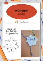 Vorschau - Mal- und Bastelvorlagen - Knüpfstern / Knüpfblume Vorlage - Deckblatt