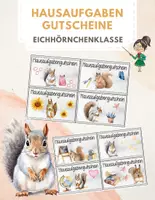 Vorschau - Mal- und Bastelvorlagen - Hausaufgabengutscheine - Eichhörnchenklasse / Belohnung - Deckblatt