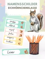 Vorschau - Bildkarten - Namensschilder für die Eichhörnchenklasse - Deckblatt