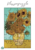 Vorschau - Mal- und Bastelvorlagen - Klassenpuzzle Van Gogh Sonnenblumen - Seite 1