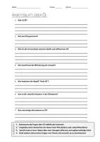 Vorschau - Arbeitsblätter - AB mit Fragen zum Thema "Öle" + Lösungsblatt + Mindmap + Infografik - Deckblatt
