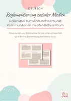 Vorschau - Arbeitsblätter - Rollenspiel Reglementierung sozialer Medien⎟Kommunikation im öffentlichen Raum - Deckblatt