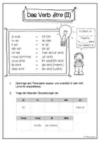 Vorschau - Arbeitsblätter - Le verbe "être" (II) - Das Verb "être" (II) (Übungsblätter) - Deckblatt
