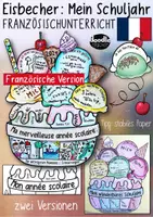 Vorschau - Arbeitsblätter - Ma merveilleuse année scolaire / Schuljahr Eisbecher - Französischunterricht - Deckblatt
