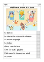 Aperçu - Feuilles d'exercices - Piste de lecture: A la plage (en été) - Page 1