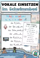Vista previa - Hojas de trabajo - Insertar vocales "Im Schwimmbad" Alemán - Portada