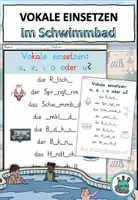 Vista previa - Hojas de trabajo - Insertar vocales "Im Schwimmbad" Alemán - página 1