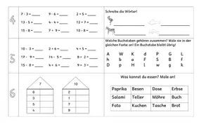 Vorschau - Arbeitsblätter - Mein Ferien-Fleiß Klasse 1 Deutsch Mathe - Seite 1