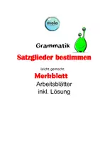 Vorschau - Arbeitsblätter - Satzglieder bestimmen - einfach inkl. Merkblatt - Deckblatt