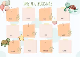 Vorschau - Poster - Geburtstagskalender für die Schildkrötenklasse - Seite 1
