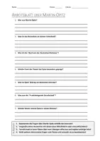 Vorschau - Arbeitsblätter - AB mit Fragen zum Thema "Martin Opitz" + Lösungsblatt - Deckblatt