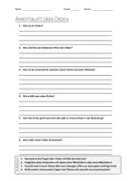 Vorschau - Arbeitsblätter - AB mit Fragen zum Thema "Orden" + Lösungsblatt - Deckblatt