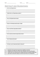 Vorschau - Arbeitsblätter - AB mit Fragen zum Thema "Organisationen" + Lösungsblatt - Deckblatt