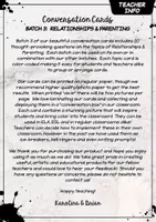 Προεπισκόπηση - Φύλλα εργασίας - Conversation Starters Cards: Relationships & Parenting - Σελίδα 1