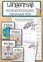 Vorschau - Anderer Materialtyp - Längenmaß Rechenspaziergang Zahlenraum 1000 - Deckblatt
