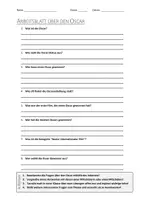 Vorschau - Arbeitsblätter - AB mit Fragen zum Thema "Oscar" + Lösungsblatt - Deckblatt