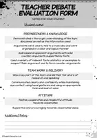 Προεπισκόπηση - Φύλλα εργασίας - Debate Presentation Rubric-Middle/High School - Σελίδα 2