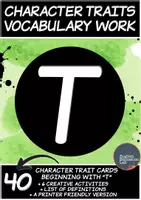 Προεπισκόπηση - Φύλλα εργασίας - Character Traits Vocabulary Work- Letter "T" - Εξώφυλλο