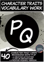 Προεπισκόπηση - Φύλλα εργασίας - Character Traits Vocabulary Work- Letters "P-Q" - Εξώφυλλο