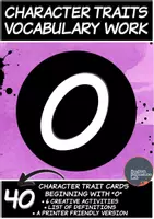 Προεπισκόπηση - Φύλλα εργασίας - Character Traits Vocabulary Work- Letter "O" - Εξώφυλλο
