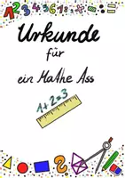 Vorschau - Anderer Materialtyp - Urkunde für Mathe z.B. als Zugabe zum Zeugnis - Seite 1