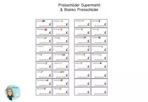 Vorschau - Präsentationen/Tafelbilder - Preisschilder Tafel Supermarkt und Blanko Preisschilder - Deckblatt