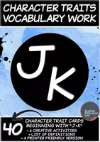 Προεπισκόπηση - Φύλλα εργασίας - Character Traits Vocabulary Work- Letters "J-K" - Εξώφυλλο